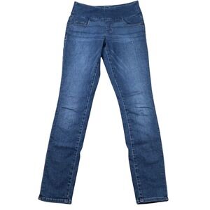 Jag Jeans Peri Pull On Straight Leg Dark Wash Blue Denim Jeans Size 6